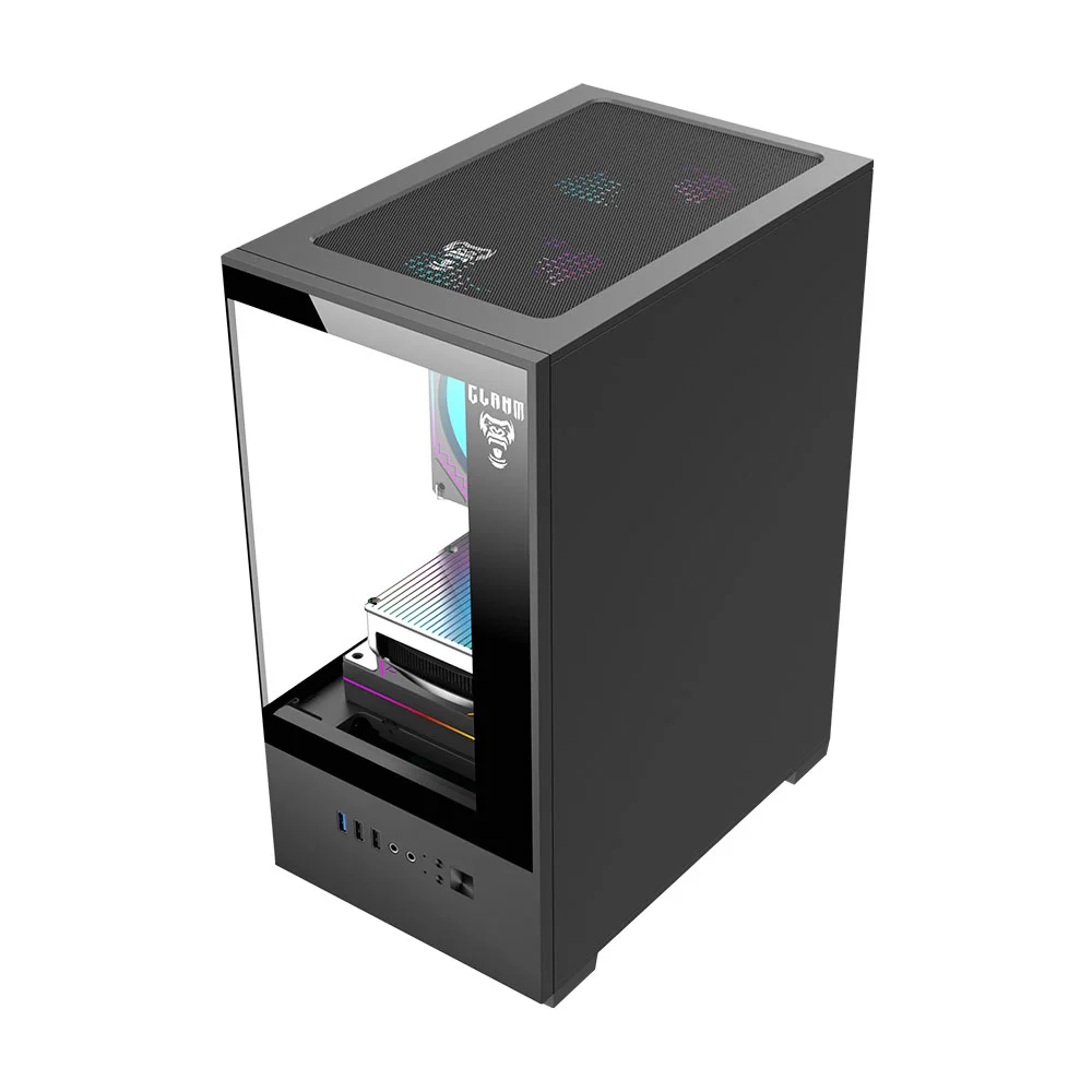 Imagem 2 de 5 do produto Gabinete Clanm Night Megalon Micro-ATX Mini Tower Preto