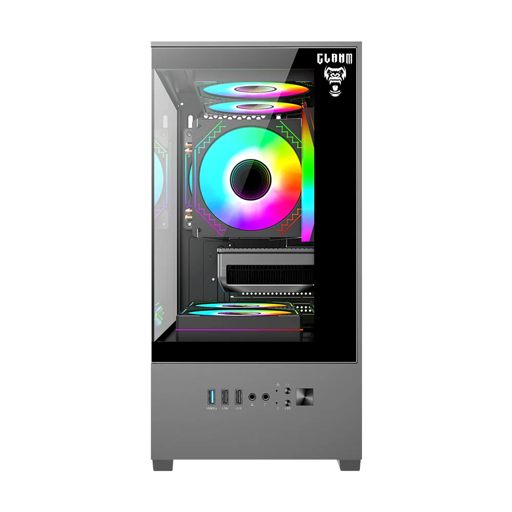 Imagem 3 de 5 do produto Gabinete Clanm Night Megalon Micro-ATX Mini Tower Preto