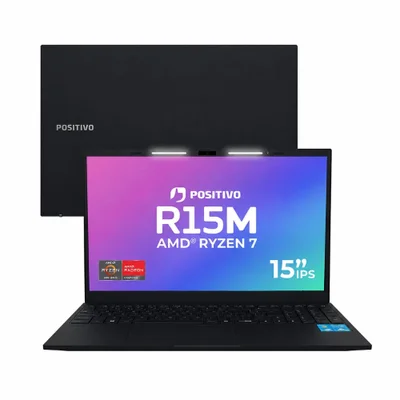 Notebook Positivo Vision R15m Amd® Ryzen 7-5825u Linux 8GB Ram 256gb SSD Wi-fi 6 15” Full Hd Ips - Minitela - Preto