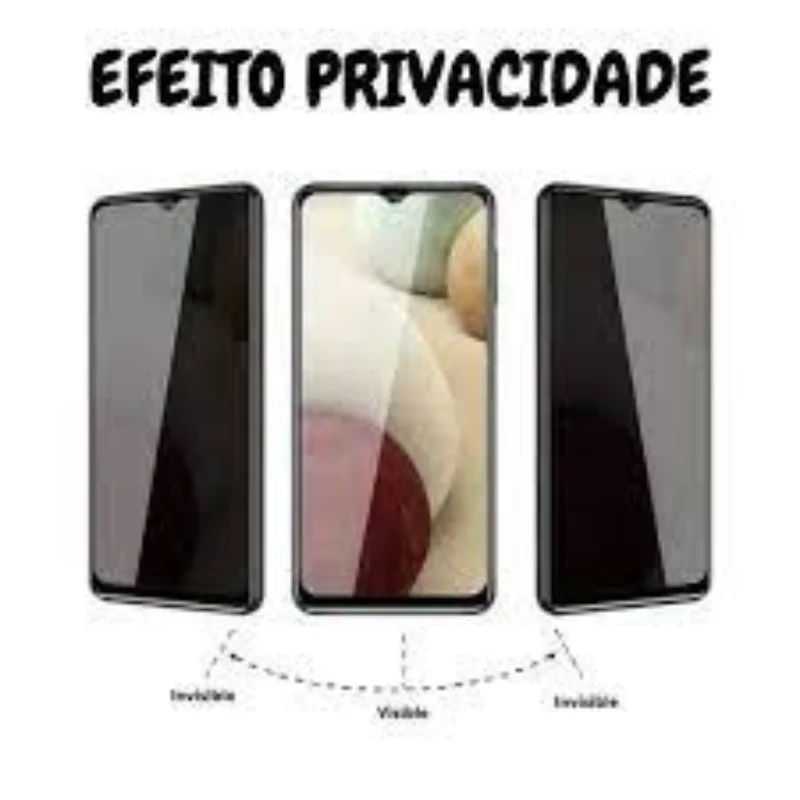 Imagem 4 de 4 do produto Película 3d Privacidade Compatível Com Samsung Galaxy S23 Fe / A54 Com Furo Para Digital – Vidro Temperado 9h Full