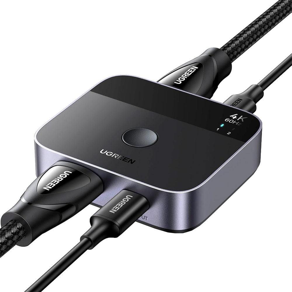 Switch HDMI Ugreen Com 1 Entrada HDMI / 2 Entradas Usb-c Mais 1 Saida HDMI - Aw503