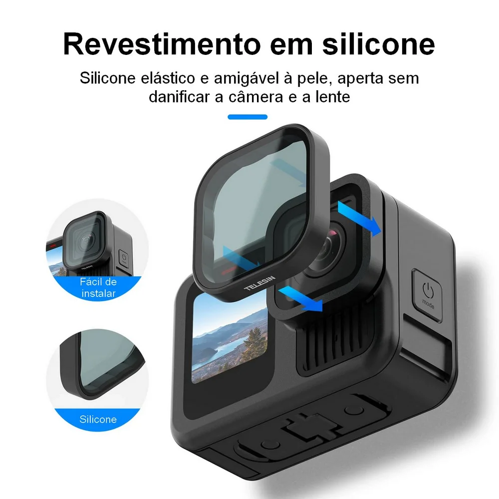 Imagem 3 de 5 do produto Kit Filtros Nd8/16/32/64 + Cpl Para Gopro 13/12/11/10/9 - Telesin