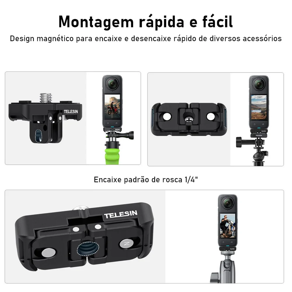 Imagem 4 de 5 do produto Adaptador De Montagem Dupla 1/4" Para Insta360 X4 - Telesin