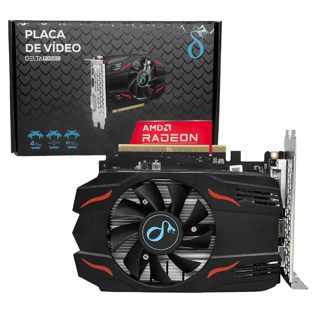Placa De Vídeo Gamer Amd Radeon Rx 560, 4gb GDDR5 128bit, Clock 1300mhz Aitek - Delta-rx560 8