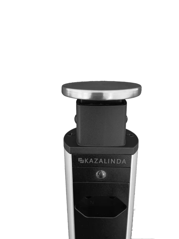 Imagem 4 de 4 do produto Torre De Tomada Retrátil Multiplug Embutir Mesa Granito Inox Kazalinda