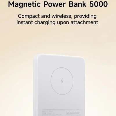 Carregador Portátil Xiaomi Power Bank Magnético Wireless Sem Fios 7.5w 5000mah Wpb0507 Bateria Externa 20w Pd Com Magsafe