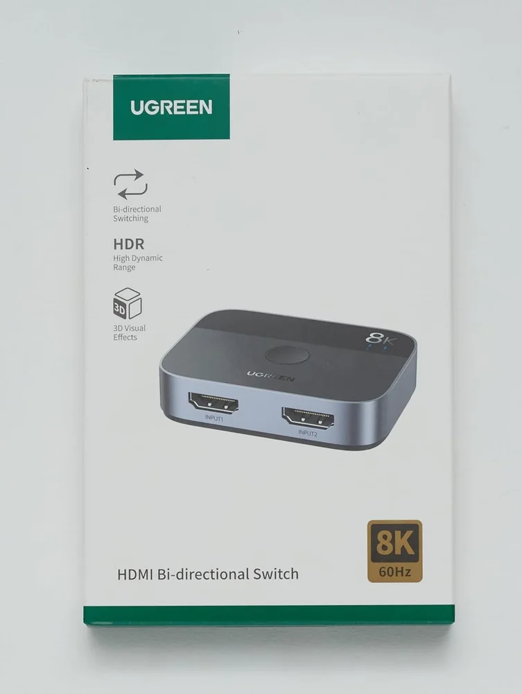 Imagem 5 de 5 do produto Switch HDMI 2.1 Ugreen 8k 60hz 4k 144hz 120hz 2k 240hz (2 Entradas E 1 Saída)