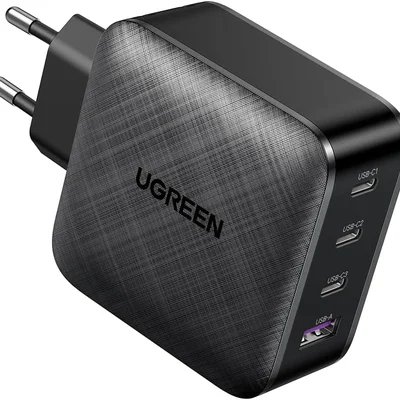 Carregador Rápido Ugreen Gan 65w Com (4 Portas,)