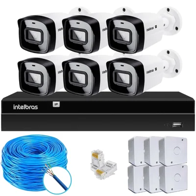 Kit Cftv 6 Câmeras Ip Intelbras Nvd 1408p S/hd