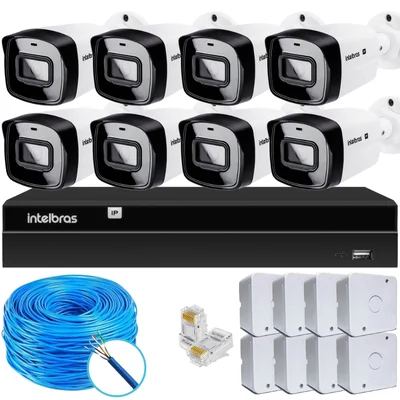 Kit 8 Câmeras Ip Vipc 1230b Intelbras Nvd 1408p S/hd