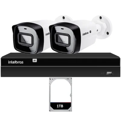 Kit 2 Câmeras Ip Vipc 1230b Intelbras Nvd 1404p Hd 1TB
