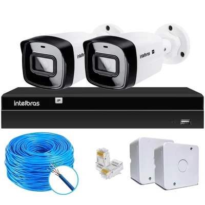 Kit Cftv 2 Câmeras Ip Vipc 1230b Intelbras Nvd 1404p S/hd