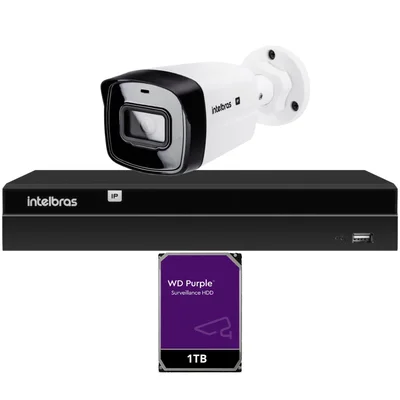 Kit 1 Câmera Ip Vipc 1230b Intelbras Nvd 1404p Hd 1TB Purple