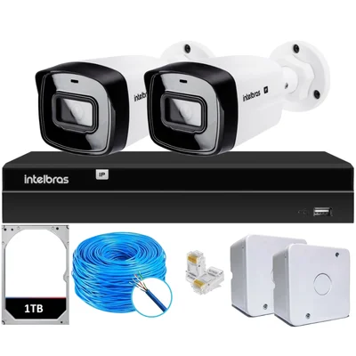 Kit 2 Câmeras Ip Vipc Intelbras Nvd 1404p Hd 1TB
