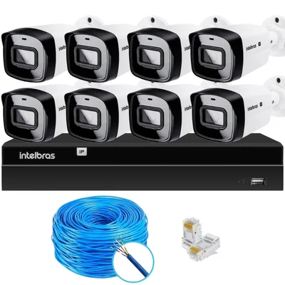 Kit 8 Câmeras Ip Vipc 1230b Intelbras Nvd 1408p S/hd