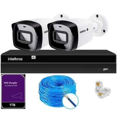 Kit 2 Câmeras Ip Vipc Intelbras Nvd 1404p Hd 1TB Purple