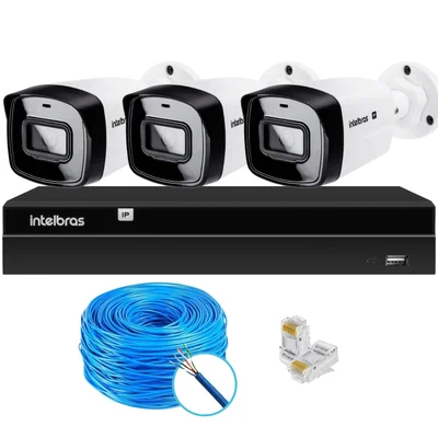 Kit Cftv 3 Câmeras Ip Vipc 1230b Intelbras Nvd 1404p S/hd