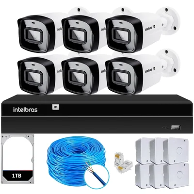 Kit Cftv Intelbras Nvd 1408p 6 Câmeras Ip E Hd 1TB