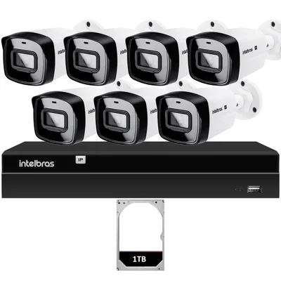 Kit Cftv 7 Câmeras Ip Intelbras Nvd 1408p Hd 1TB