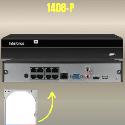 Kit Nvr Intelbras Nvd 1408p Poe Hd 1t 5 Câmeras Ip Vipc Full — foto 4