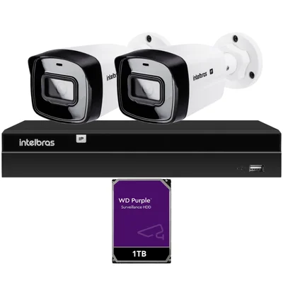 Kit 2 Câmeras Ip Vipc 1230b Intelbras Nvd 1404p Hd 1TB Purple