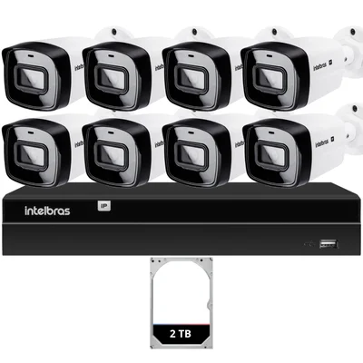 Kit 8 Câmeras Ip Vipc 1230b Intelbras Nvd 1408p Hd 2TB