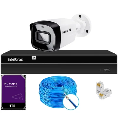 Kit 1 Câmera Ip Vipc Intelbras Nvd 1404p Hd 1TB Purple