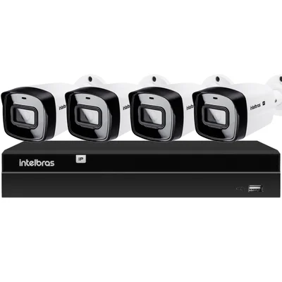 Kit Cftv 4 Câmeras Ip Vipc 1230b Intelbras Nvd 1404p S/hd