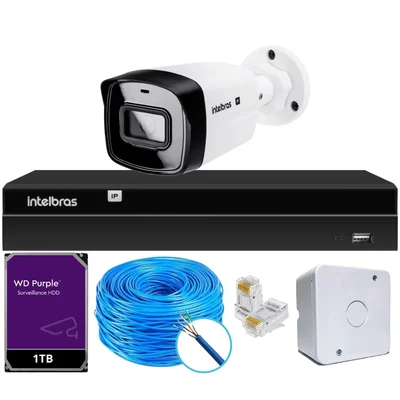 Kit 1 Câmera Ip Vipc Intelbras Nvd 1404p Hd 1TB Purple