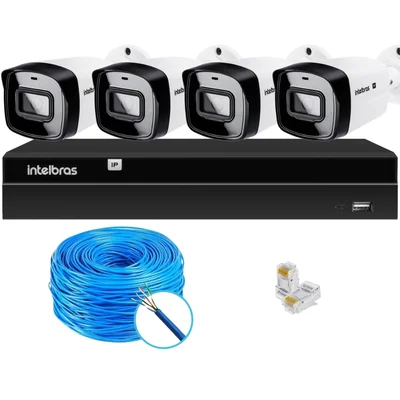 Kit Cftv 4 Câmeras Ip Intelbras Nvd 1404p S/hd