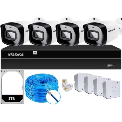 Kit 4 Câmeras Ip Vipc Intelbras Nvd 1404p Hd 1TB
