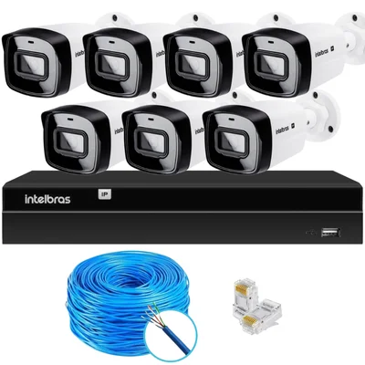 Kit Cftv 7 Câmeras Ip Intelbras Nvd 1408p S/hd