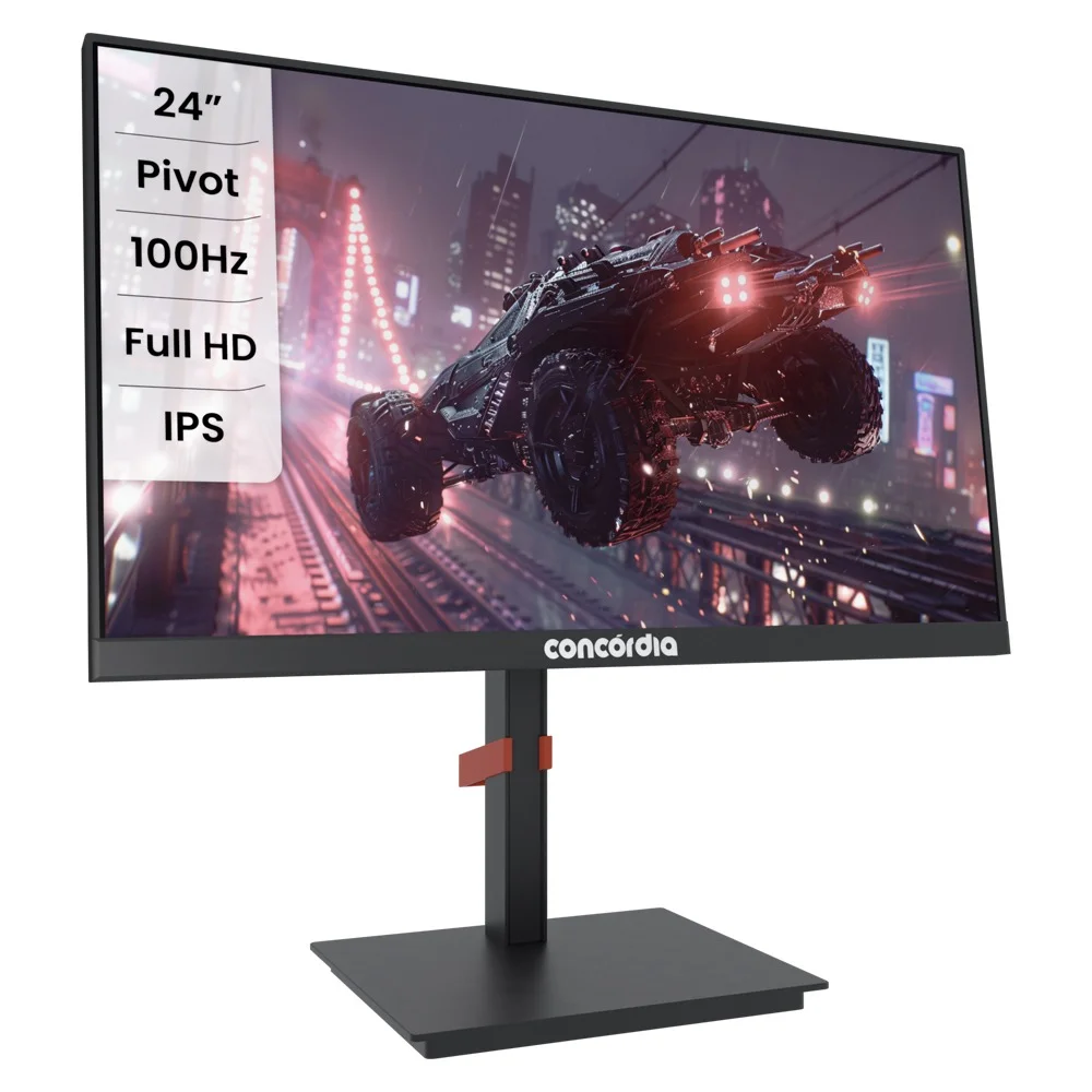 Monitor Concórdia Gamer P2402 24'' Ips 100hz Full Hd Vga HDMI Com Ajuste Altura/rotação Monitor Concórdia Gamer P2402 24'' Ips 100hz Full Hd Vga HDMI Com Ajuste Altura/rotação