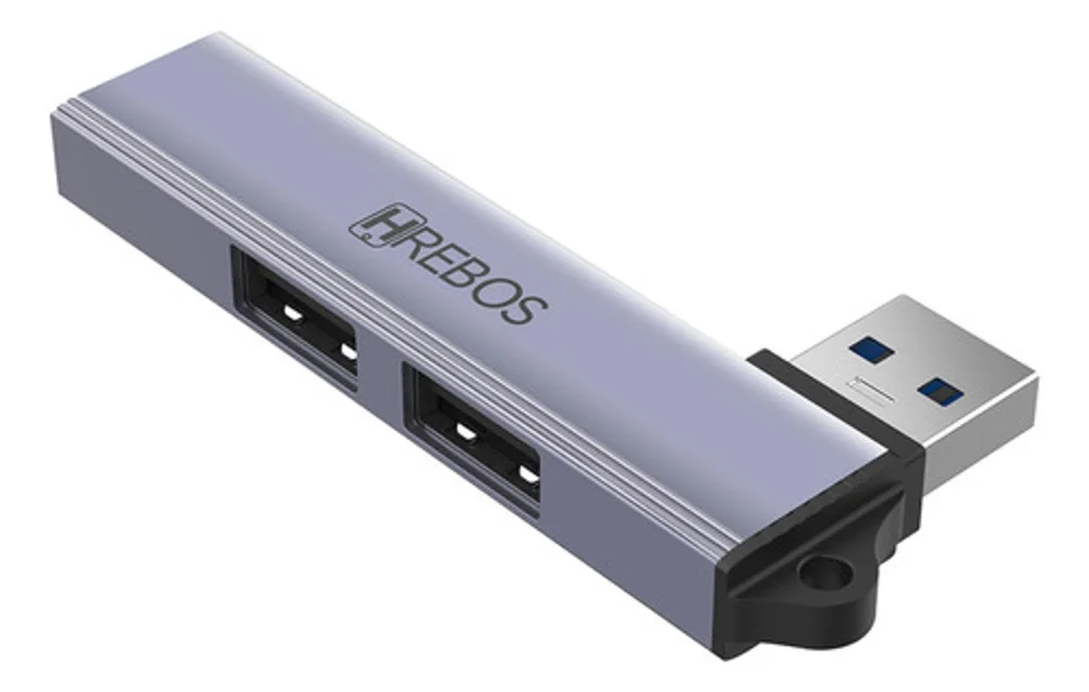 Imagem 2 de 5 do produto Adaptador Hub Usb 3 Em 1 Hrebos Para Conexão Rápida Prateado