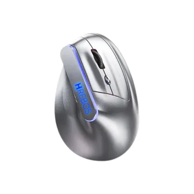 Mouse Ergonômico Confortável Vertical Sem Fio 1600dpi Prateado