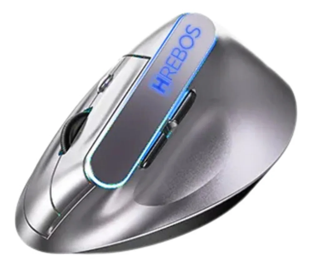 Imagem 4 de 5 do produto Mouse Ergonômico Confortável Vertical Sem Fio 1600dpi Prateado