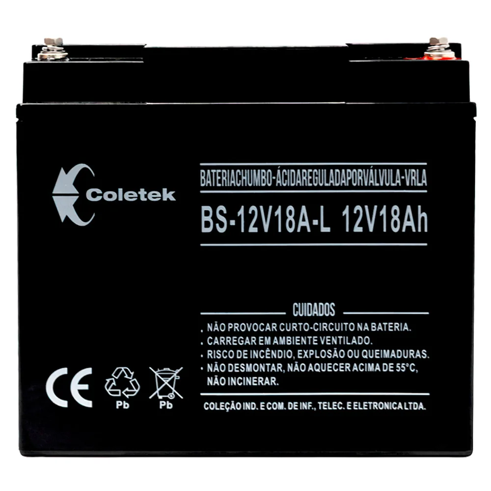 Imagem 2 de 3 do produto Bateria Coletek Para Nobreak, 12v 18ah, Preto - Bs-12v18a