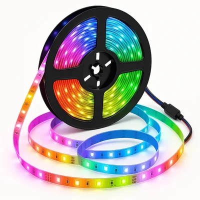 Fita De LED 5m Usb RGB Ritmo Da Musica E Controle