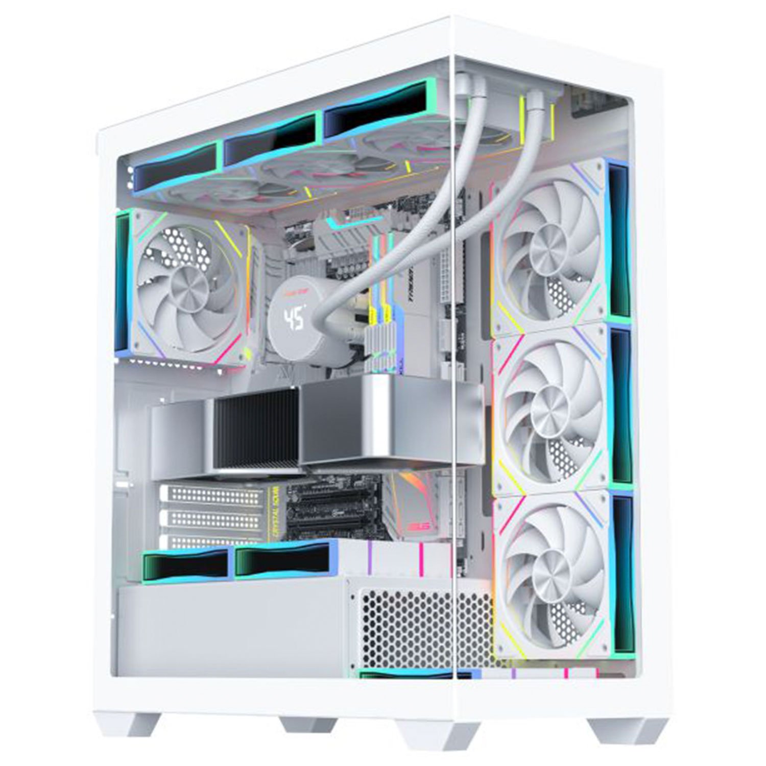Gabinete Gamer Aquário K-mex Torre Branca Cg-w6dy, Frontal E Lateral Em Vidro Temperado, Atx, Usb 3.0, Branco - Cgw6dyrh002cb0x