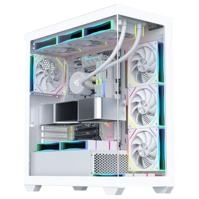 Gabinete Gamer Aquário K-mex Torre Branca Cg-w6dy, Frontal E Lateral Em Vidro Temperado, Atx, Usb 3.0, Branco - Cgw6dyrh002cb0x