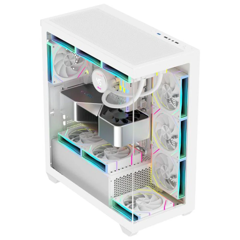 Imagem 2 de 5 do produto Gabinete Gamer Aquário K-mex Torre Branca Cg-w6dy, Frontal E Lateral Em Vidro Temperado, Atx, Usb 3.0, Branco - Cgw6dyrh002cb0x
