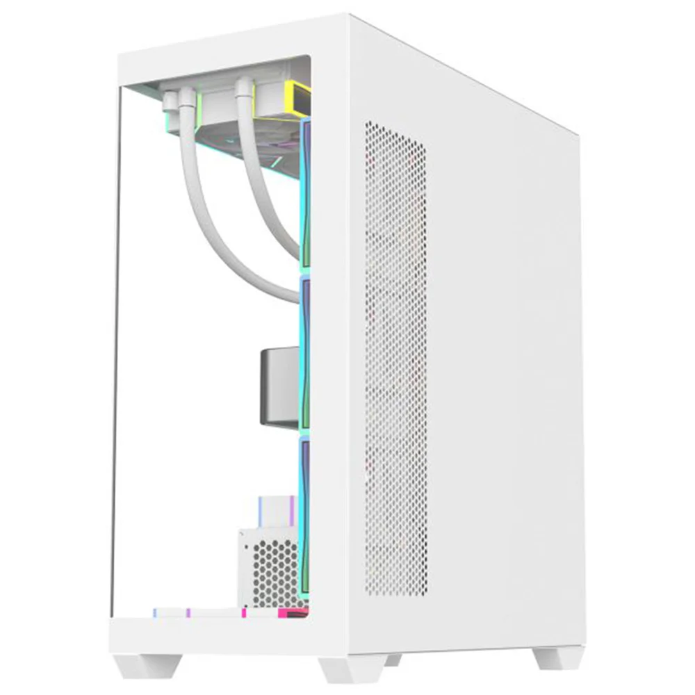 Imagem 5 de 5 do produto Gabinete Gamer Aquário K-mex Torre Branca Cg-w6dy, Frontal E Lateral Em Vidro Temperado, Atx, Usb 3.0, Branco - Cgw6dyrh002cb0x