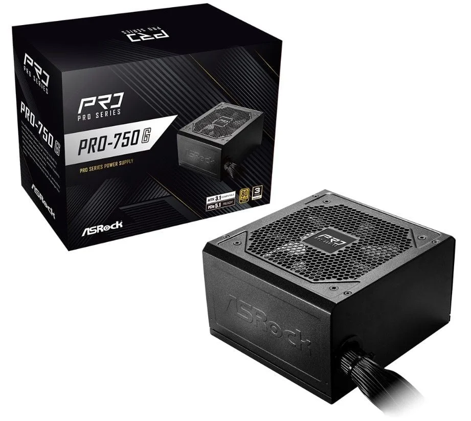 Fonte Asrock Pro 750w 80 Plus Gold Atx 3.1 - Pro-750g