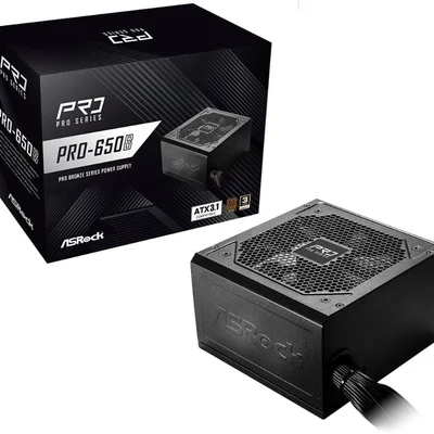 Fonte Asrock Pro 650w 80 Plus Bronze Atx 3.1 - Pro-650b