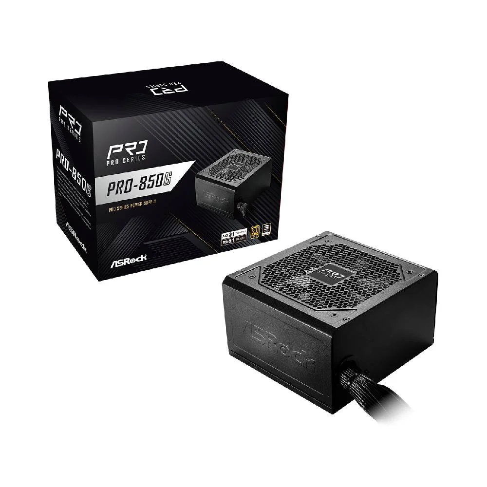 Fonte De Alimentação Asrock Pro 850w 80 Plus Gold C/ Cabo - Pro-850g
