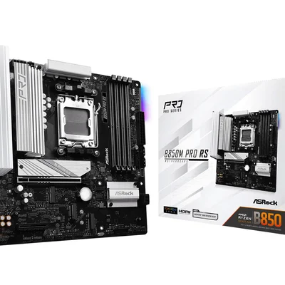 Placa Mãe Asrock Am5 B850m Pro Rs M-atx 4xDDR5 256gb 4xusb2.0 3xusb3.2 1xusb3.2 Tipo-c HDMI/dp Rede Giga 3xm.2 Nvme