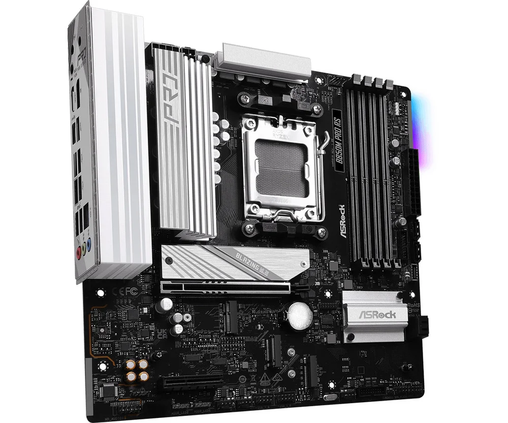 Placa Mãe Asrock Am5 B850m Pro Rs M-atx 4xDDR5 256gb 4xusb2.0 3xusb3.2 1xusb3.2 Tipo-c HDMI/dp Rede Giga 3xm.2 Nvme 6