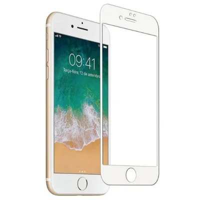 Película De Cerâmica Compatível Com Iphone 6g 7g 8g Se 2020 Branco Proteção Premium Anti Impacto Full Cover