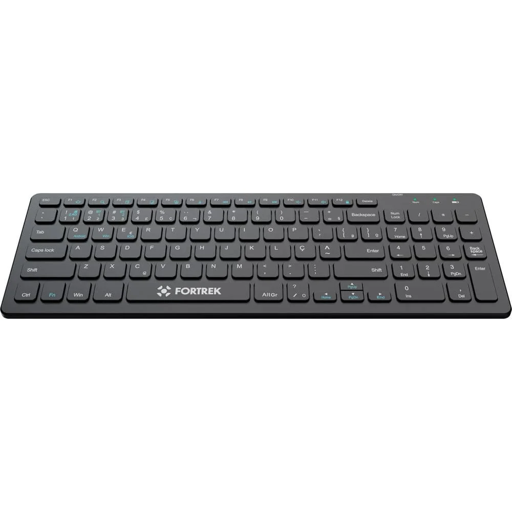 Teclado Sem Fio Office Fortrek Kb11 Full Bluetooth Preto Teclado Sem Fio Office Fortrek Kb11 Full Bluetooth Preto