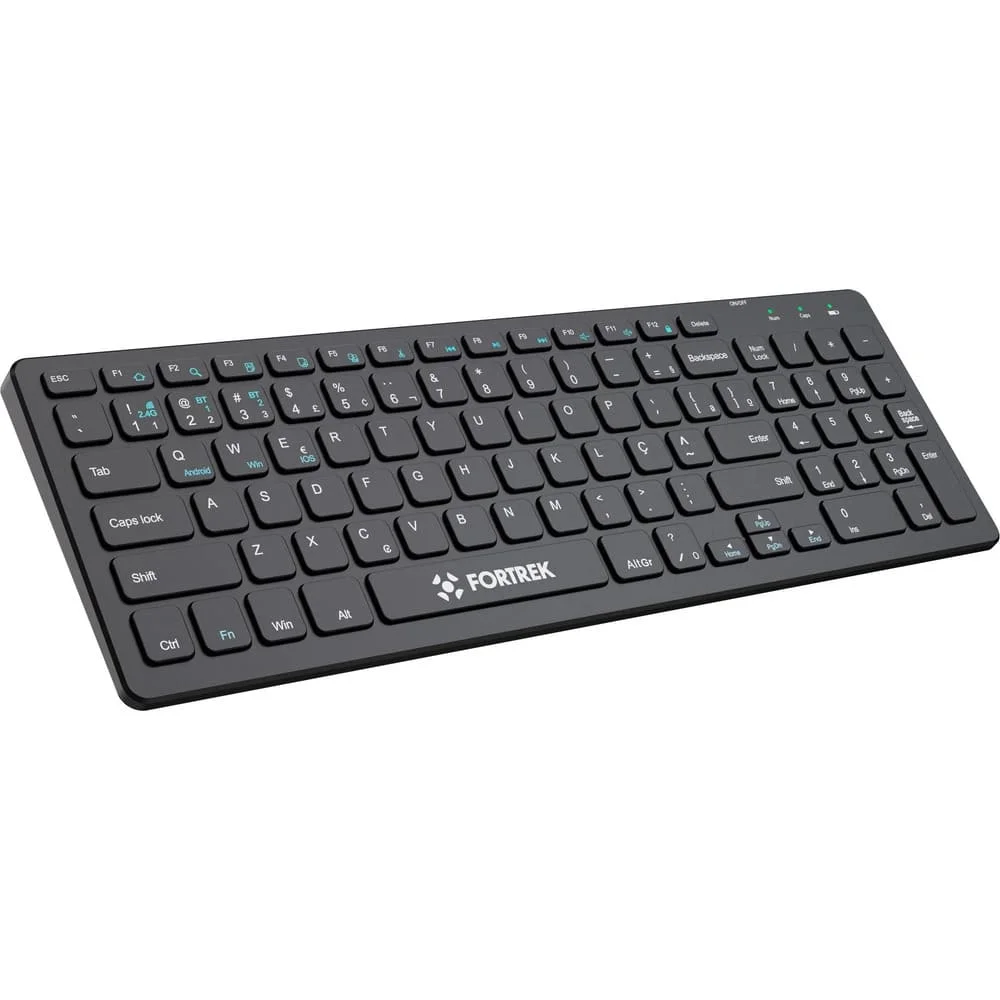 Teclado Sem Fio Office Fortrek Kb11 Full Bluetooth Preto Teclado Sem Fio Office Fortrek Kb11 Full Bluetooth Preto